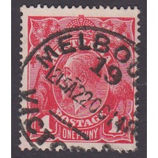 Australian    King George V    1d Red   Single Crown WMK  1st State  Plate Variety 5/15