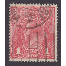 Australian    King George V    1d Red   Single Crown WMK  2nd State  Plate Variety 5/15