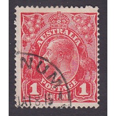 Australian    King George V    1d Red   Single Crown WMK  Plate Variety 5/7..