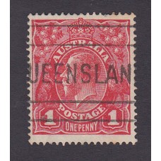 Australian    King George V    1d Red   Single Crown WMK  Plate Variety 5/7
