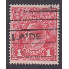 Australian    King George V    1d Red   Single Crown WMK  2nd State  Plate Variety 5/18..
