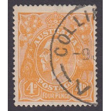 Australian    King George V    4d Orange   Single Crown WMK  Plate Variety 1R3