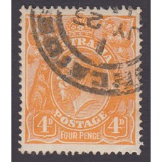 Australian    King George V    4d Orange   Single Crown WMK  Plate Variety 2L4..