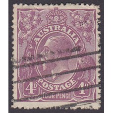 Australian    King George V    4d Violet  Single Crown WMK Plate Variety 1L51