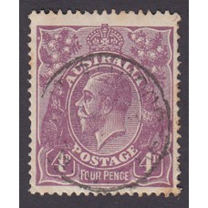 Australian    King George V    4d Violet  Single Crown WMK Plate Variety 1R3